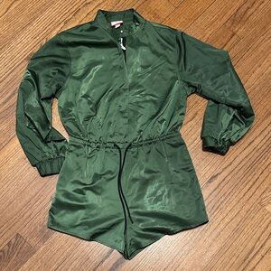 Hunter Olive Green Satin Top